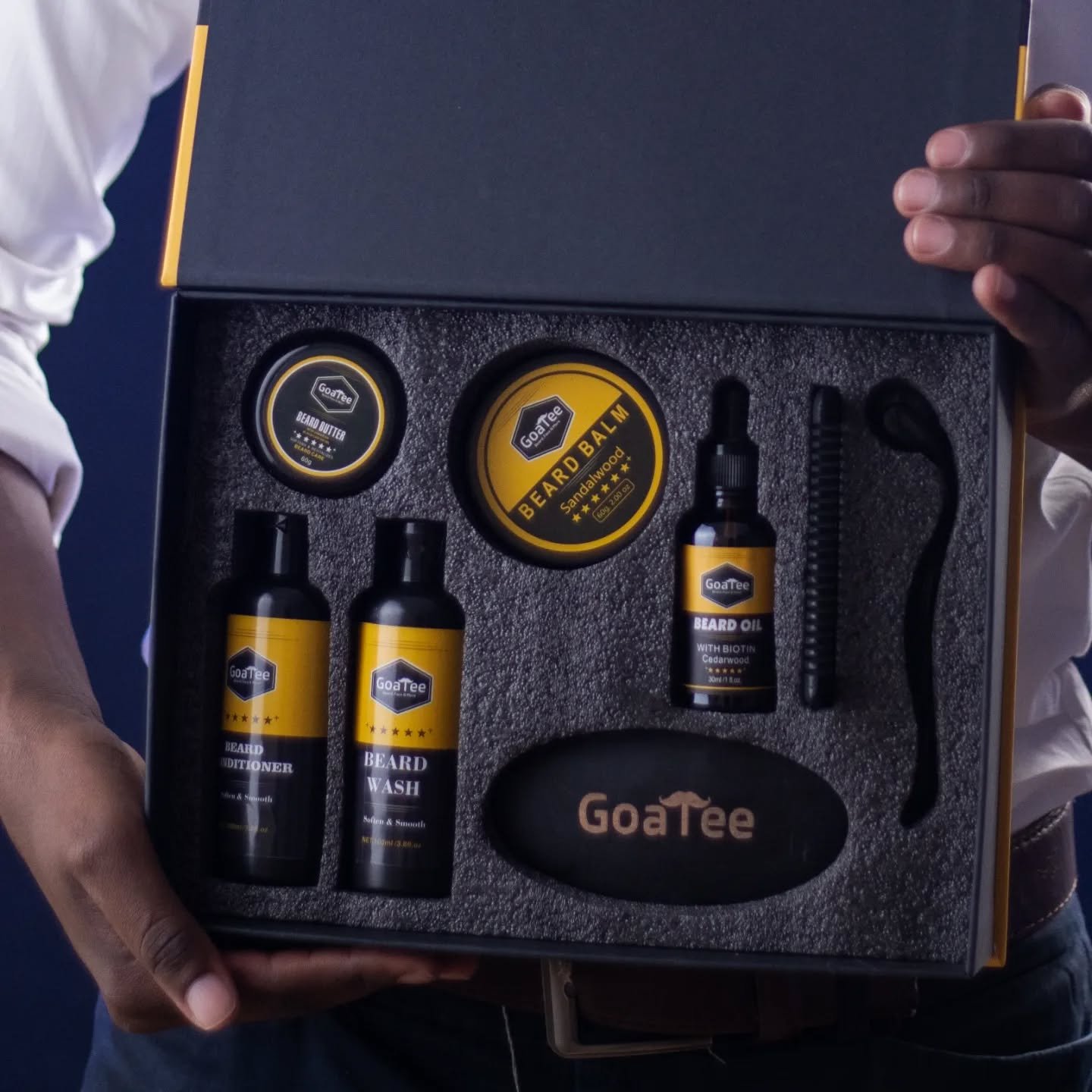 Goatee Professional Beard Grooming Kit – 8-Piece Ultimate Men’s Care Bundle
